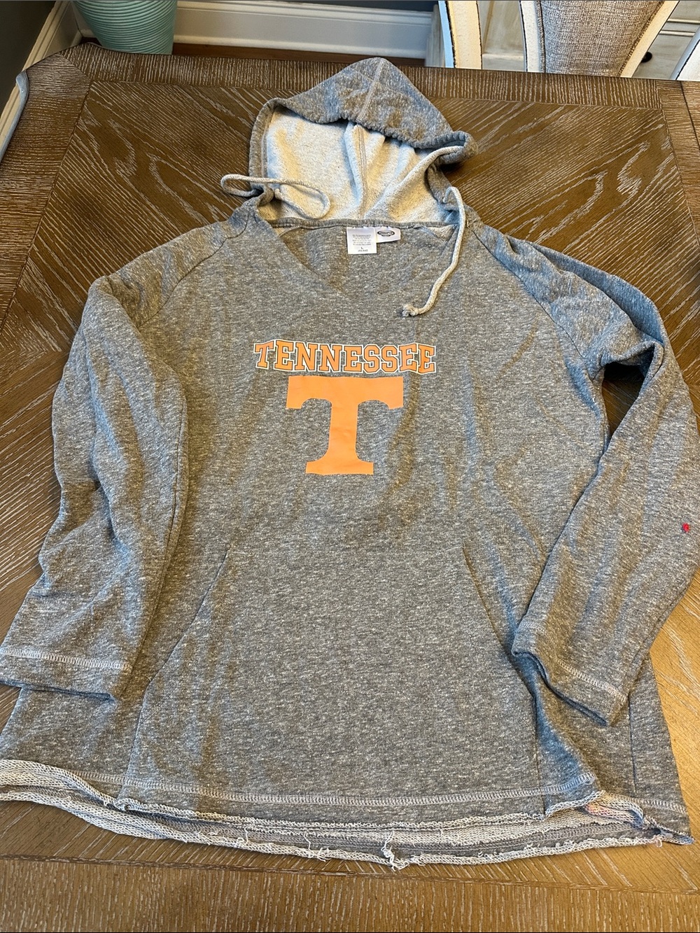 Tennessee Gray Hooded Pullover Sweatshirt with Orange 'T'